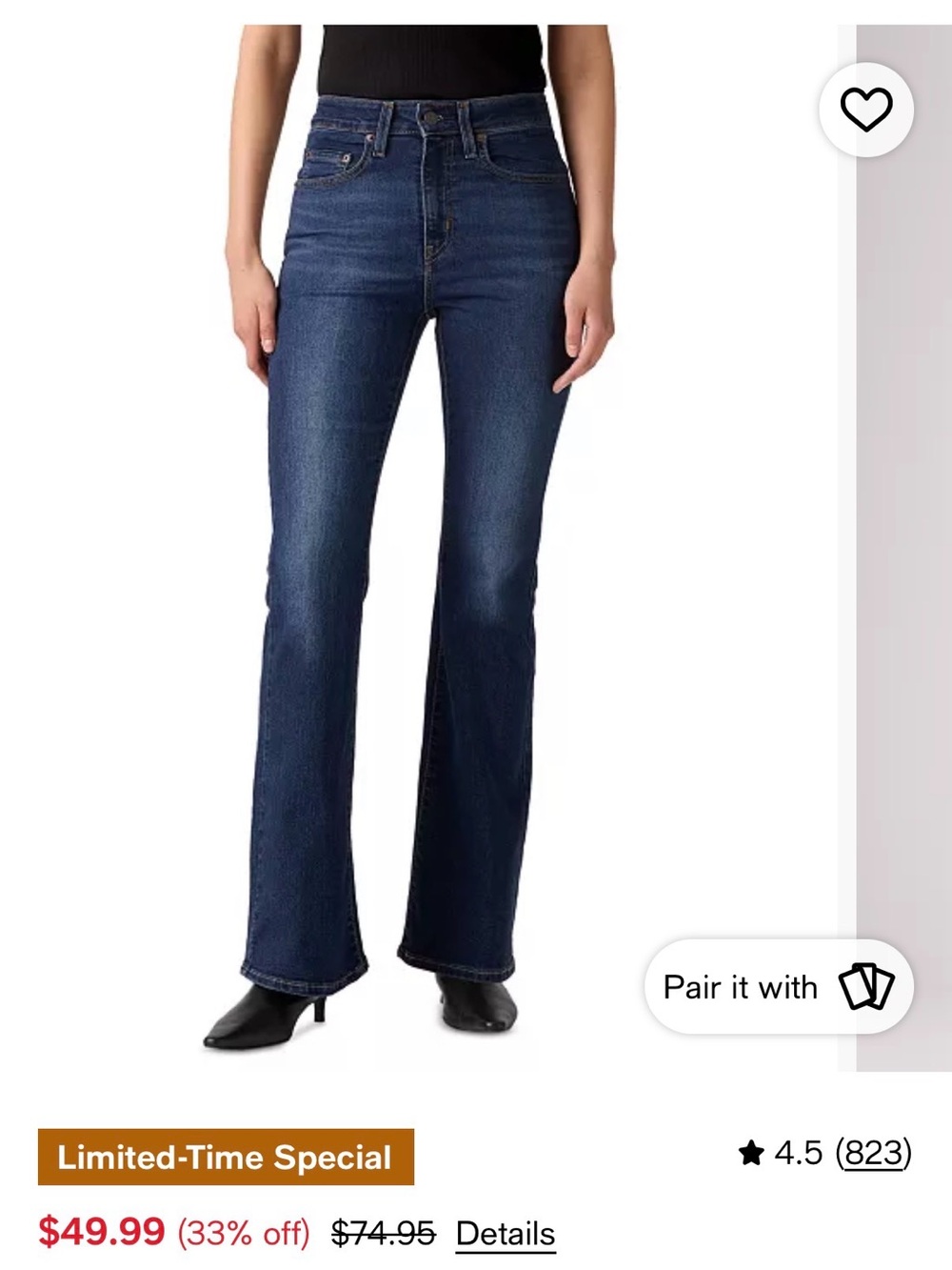 Levi's Women's Dark Blue Flare Jeans
